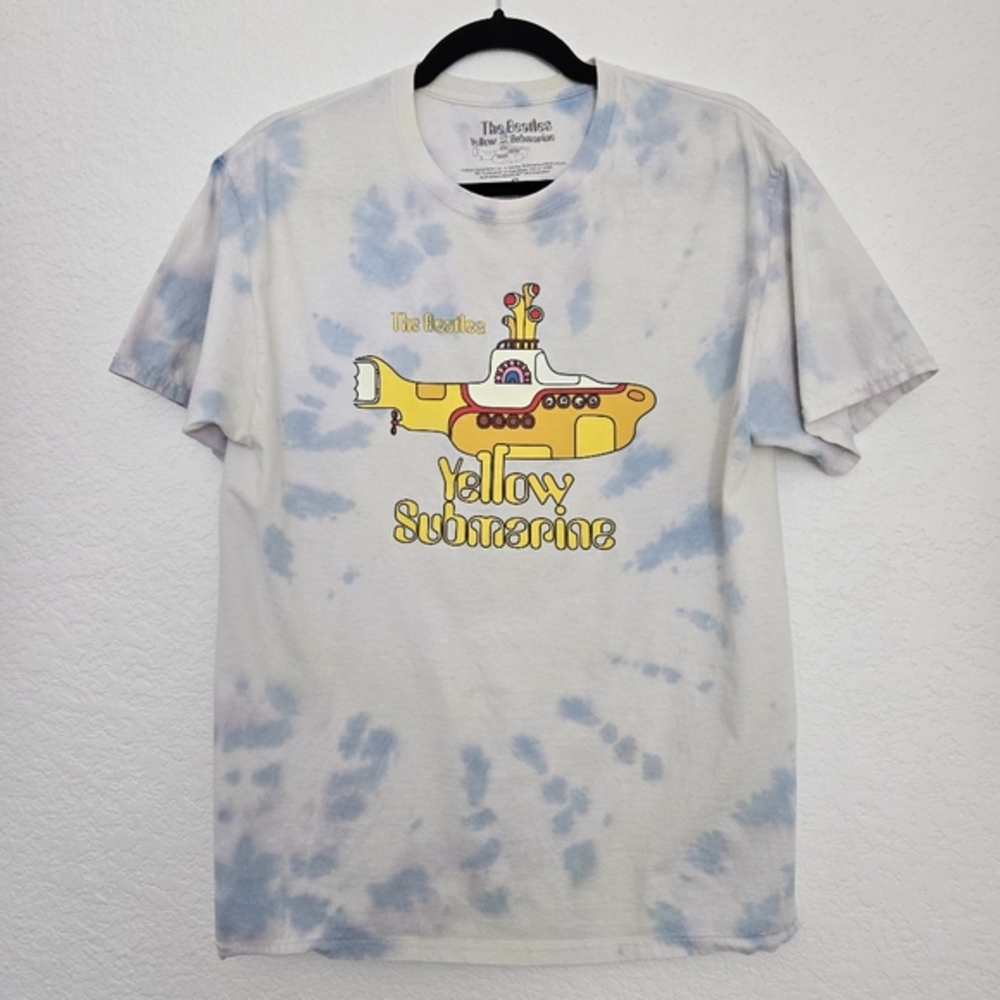 The Beatles Yellow Submarine Tshirt Mens Small Blue Yellow Tie‎ Dye Short Sleeve